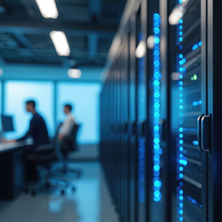 A picture featuring a series of remote backup servers.