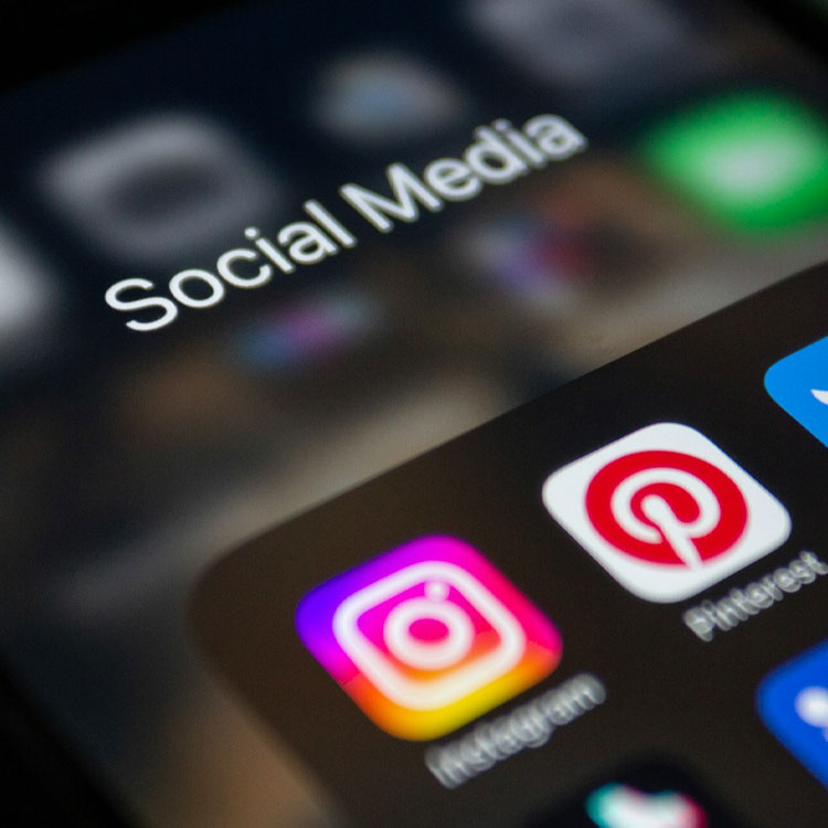 A picture featuring a series of social media icons.